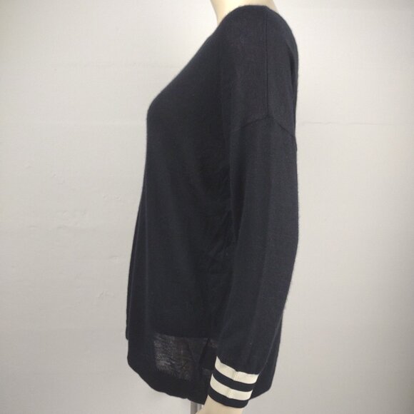 Lands' End black thin lightweight V-Neck 100% Cashmere sweater ladies XL - Picture 5 of 8